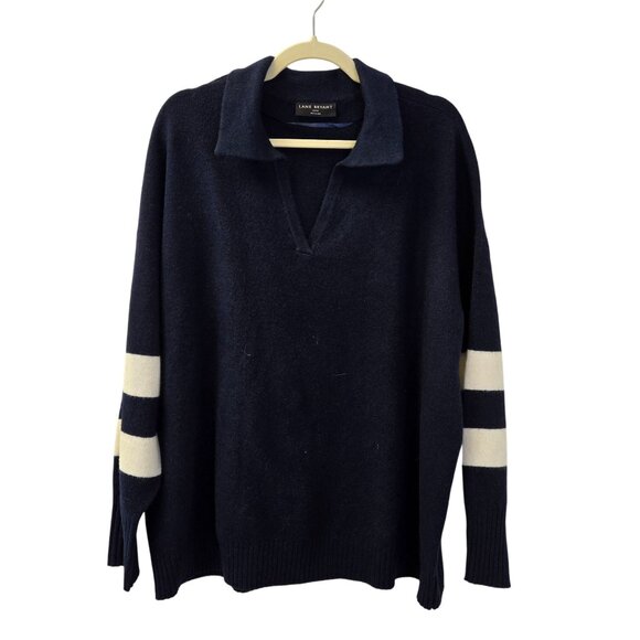 Lane Bryant Wool Blend Color Block Sleeve V-Neck Sweater Size 22/24 - Picture 1 of 6